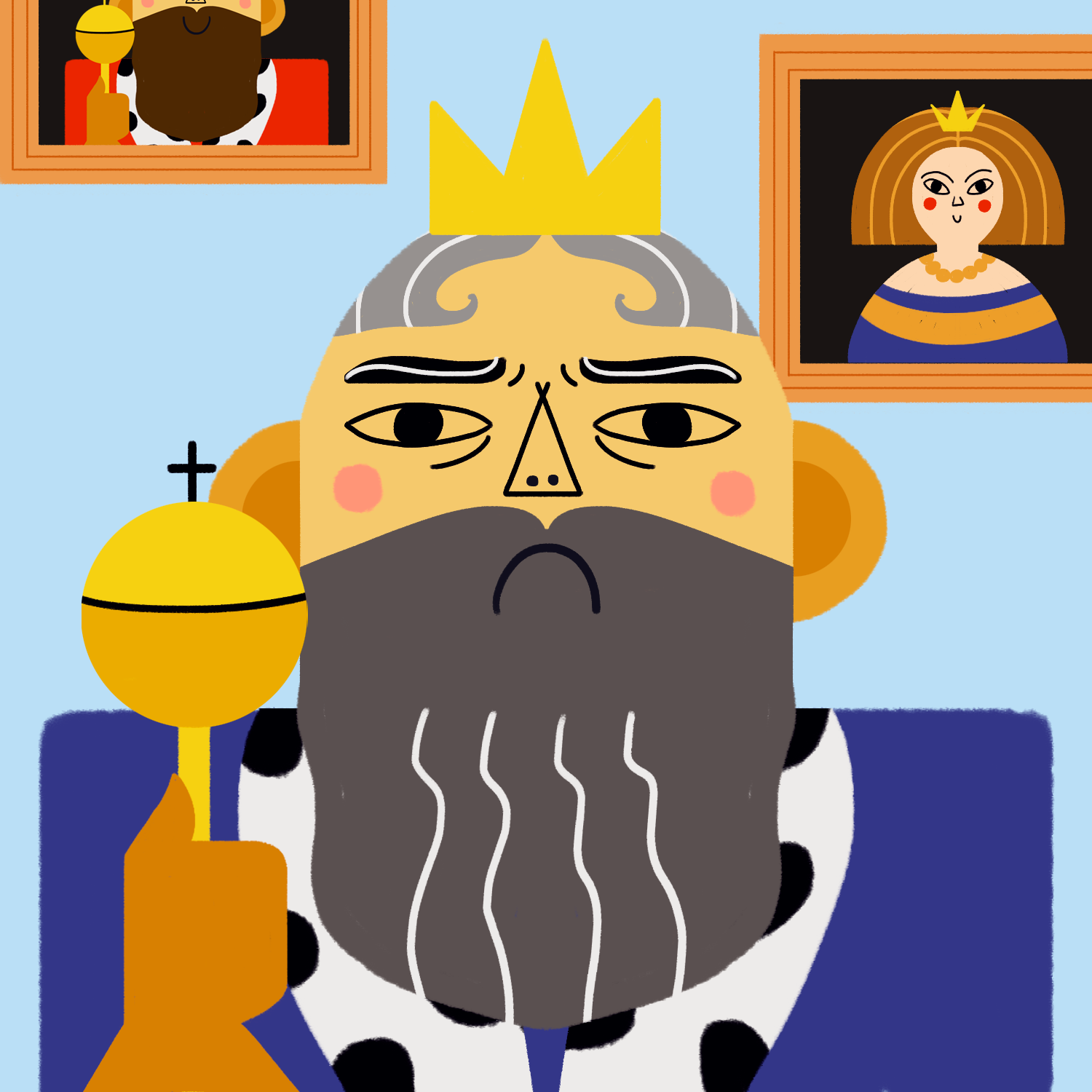 გაუცინარი მეფე ილუსტრაცია