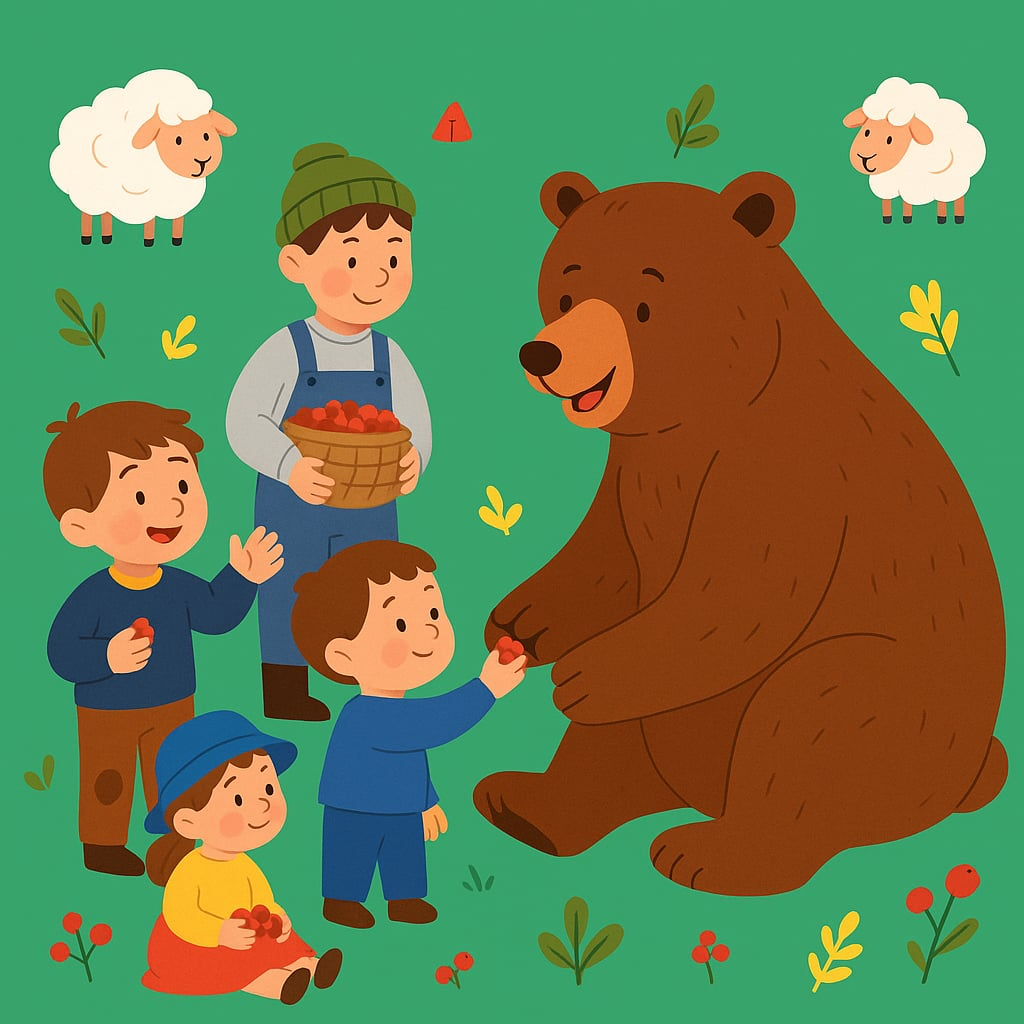 მეგობრული დათვის ამბავი ილუსტრაცია